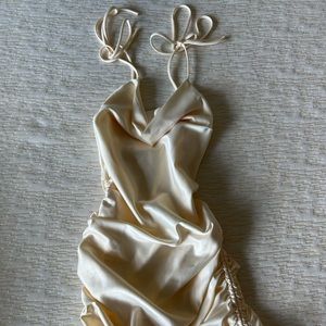 Satin ruched midi dress size S